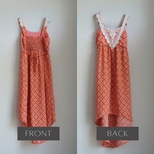 Arizona Jeans Company Girls High-low Orange Dress Size 7